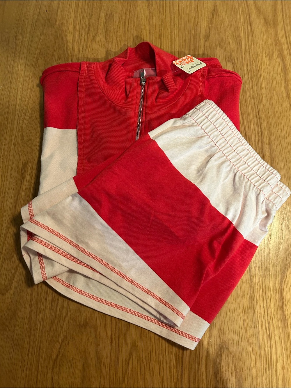 Free People FP Movement Retro Rugby Set in Grapefruit Combo Size XL NWT